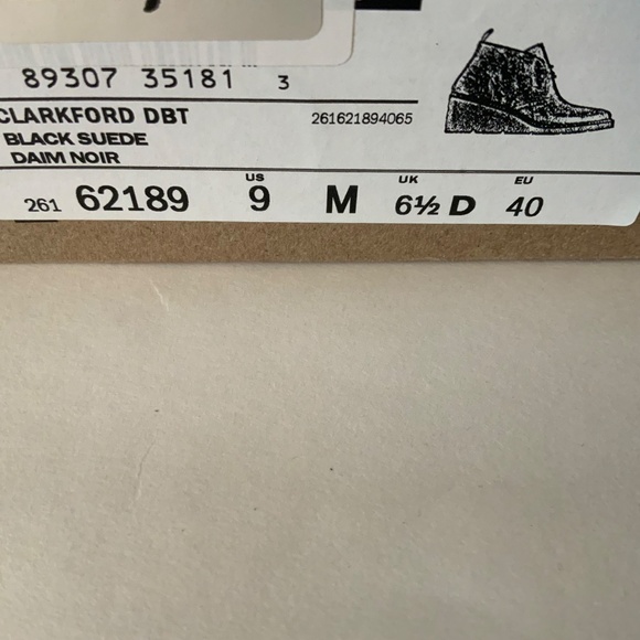 Clarks Clarkford DBT Black Suede Chukka Ankle Boots Leather Wedge heel Booties 9 - Picture 15 of 16